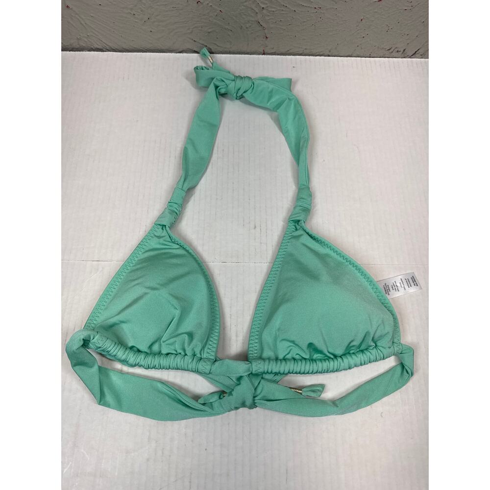 Athleta AquaLuxe Bikini Top Green Triangle Halter Womens Size‎ Small